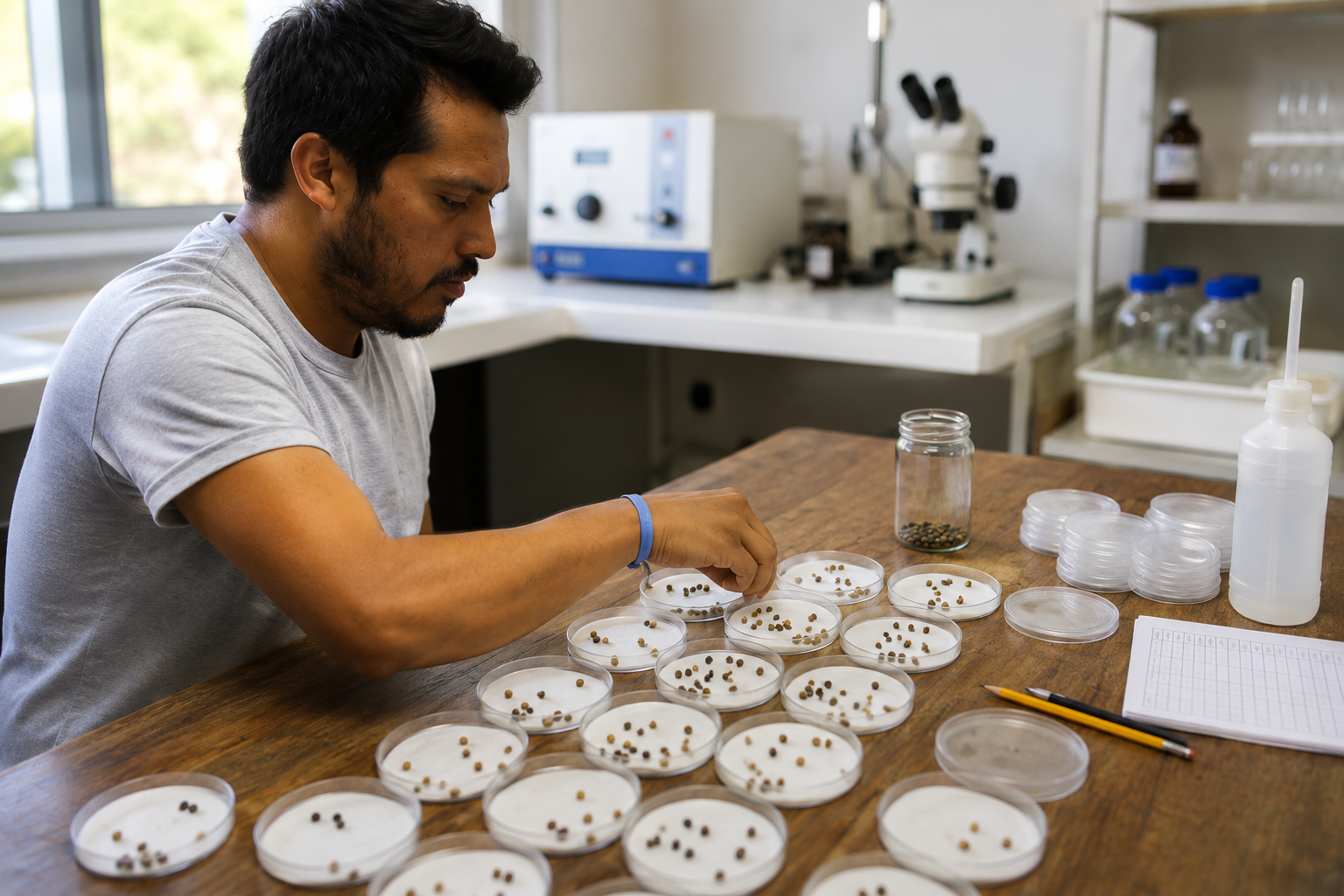 Experimentos de laboratorio con semillas nativas